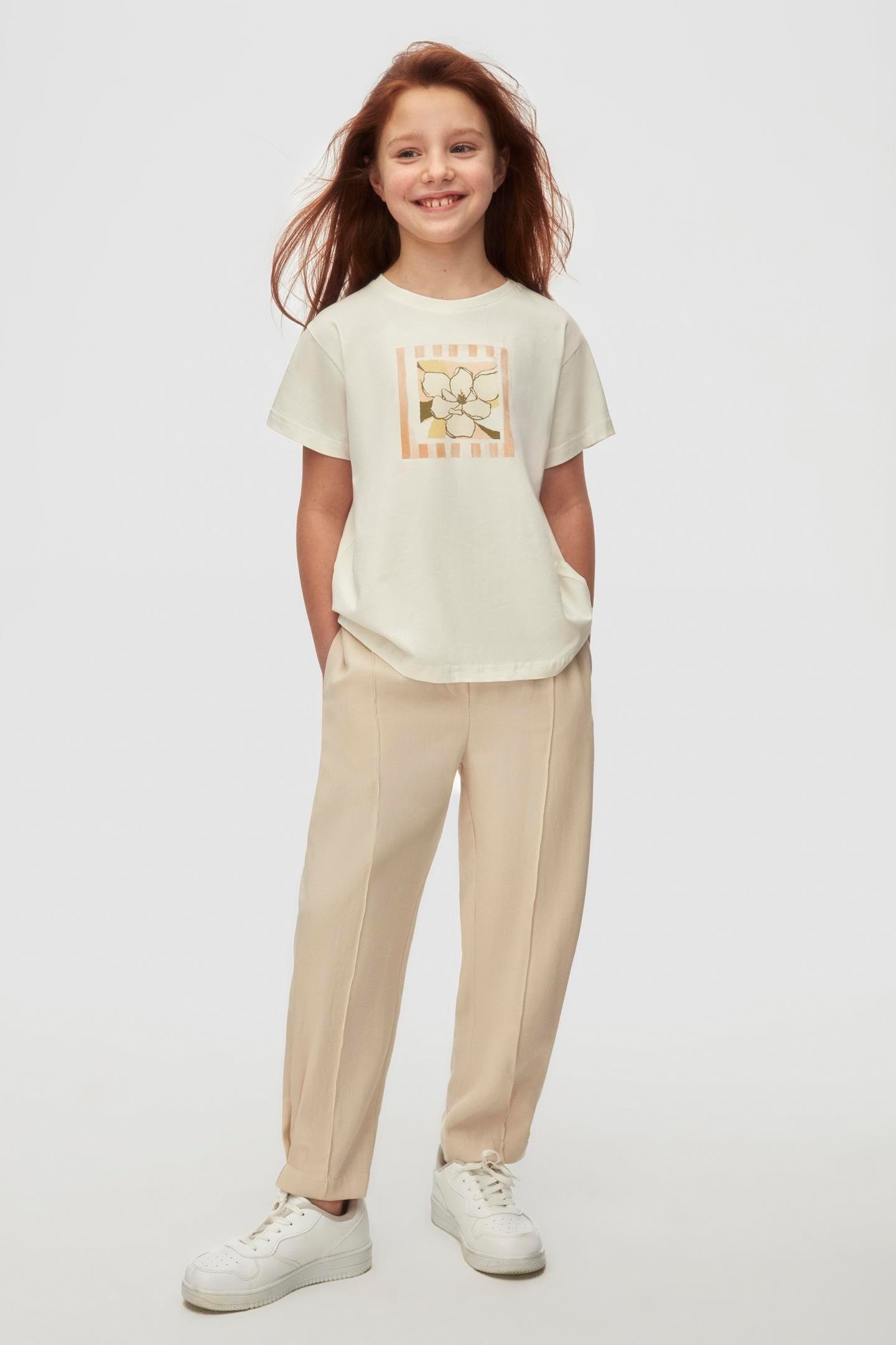 Nk Kız Çocuk Rose Tshirt 8-14 Yaş Ekru