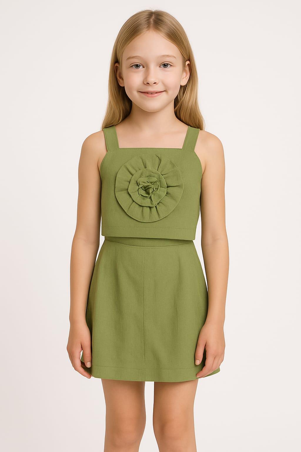 Nk Kız Çocuk Sandshell Şortlu Takım 4-8 Yaş Yeşil