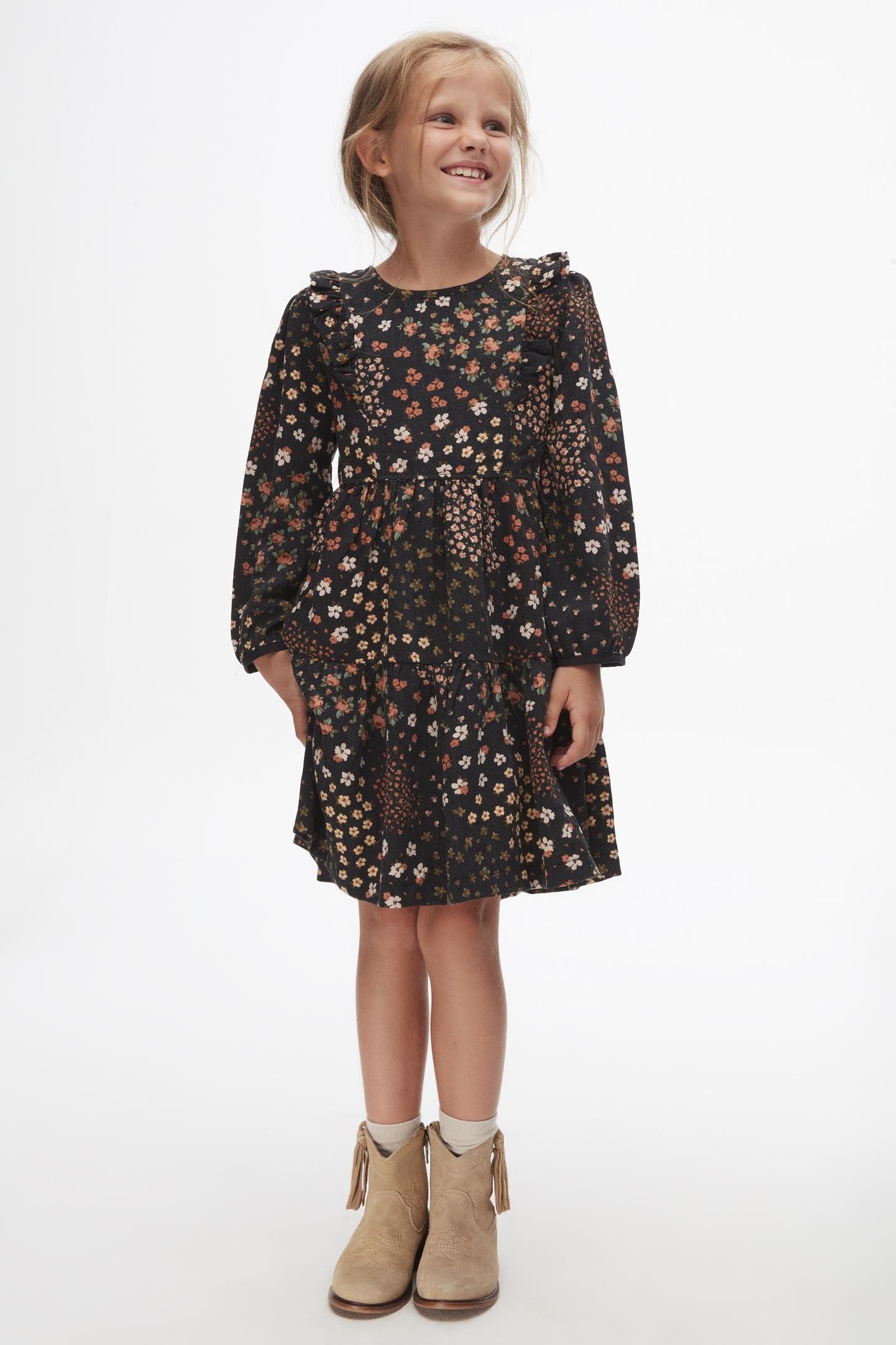 Nk Kız Çocuk Şebboy Elbise 4-8 Yaş ANTRASİT