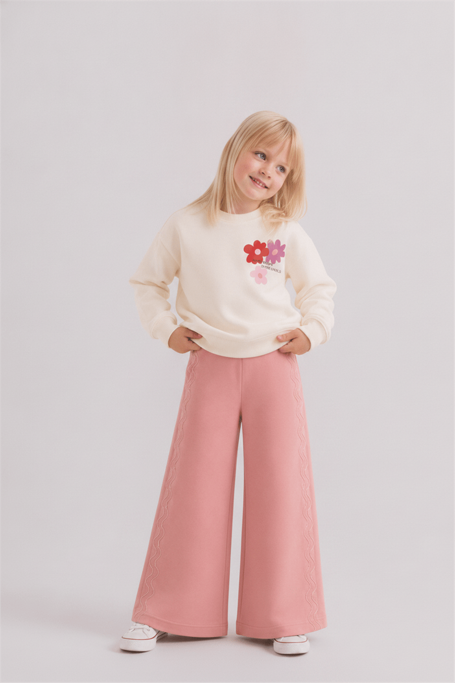 Nk Kız Çocuk Selin Sweat 4-8 Yaş Krem-Pembe