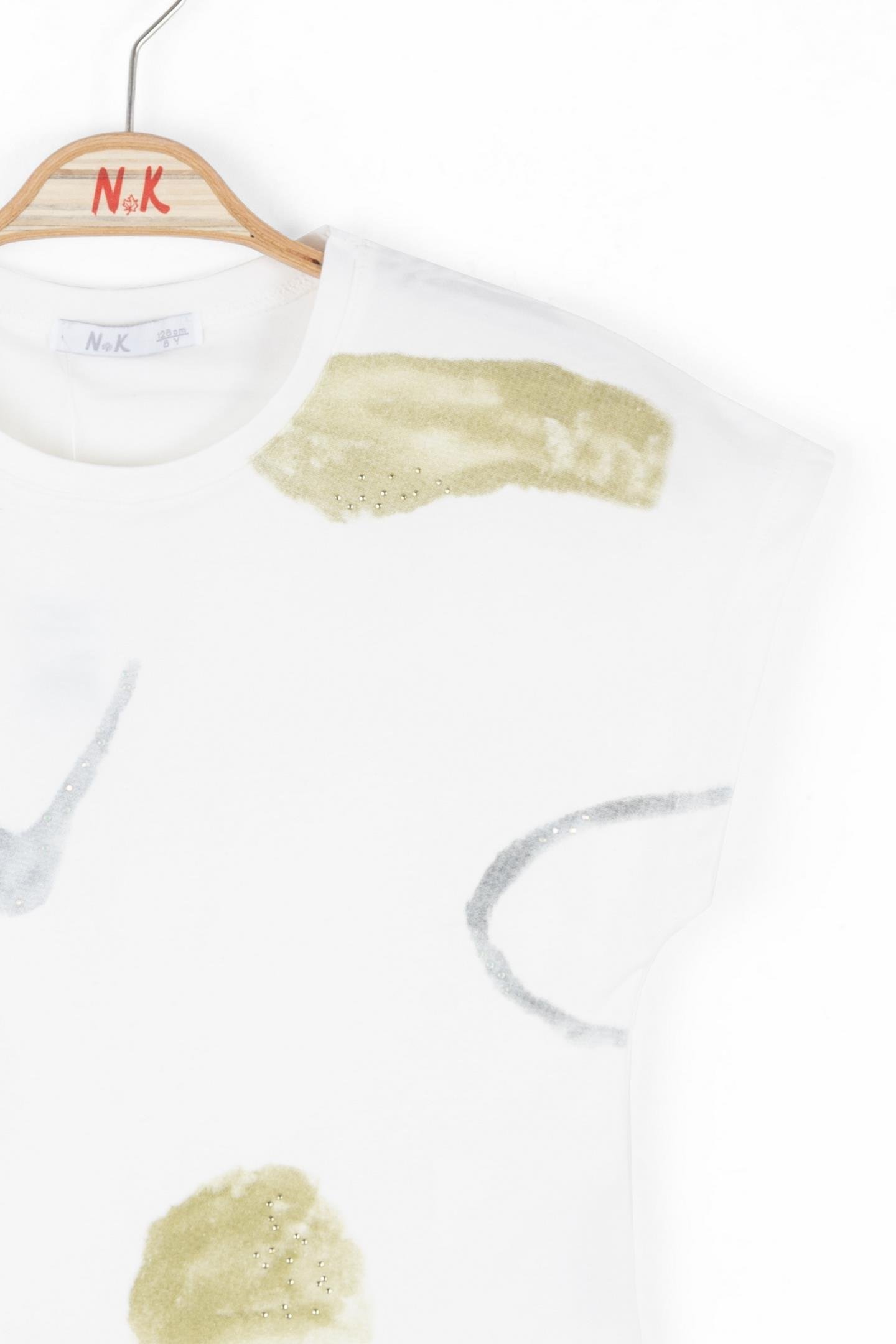 Nk Kız Çocuk Suluboya Tshirt 8-14 Yaş Ekru