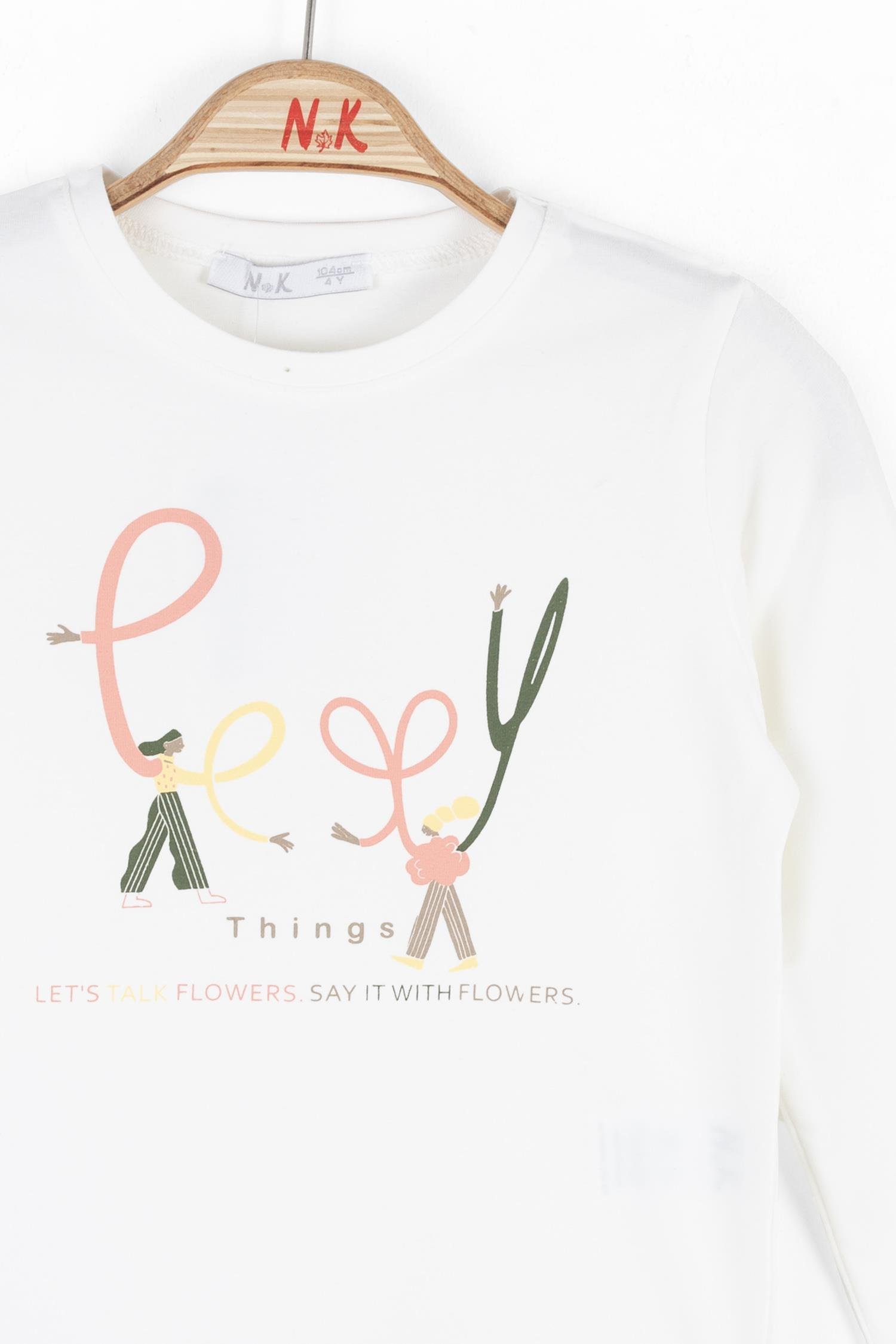 Nk Kız Çocuk Talk Sweatshirt 4-8 Yaş EKRU