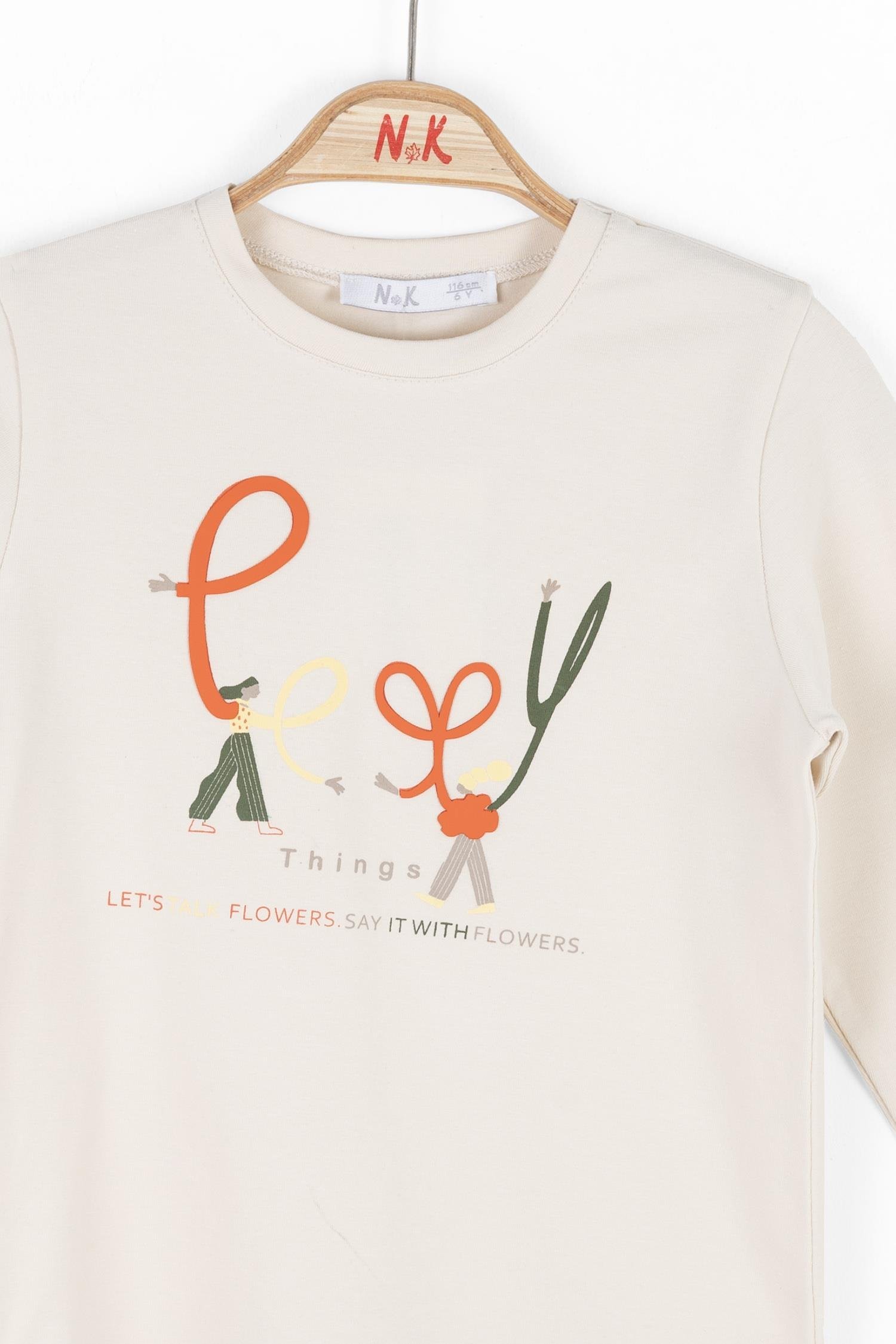 Nk Kız Çocuk Talk Sweatshirt 4-8 Yaş KREM