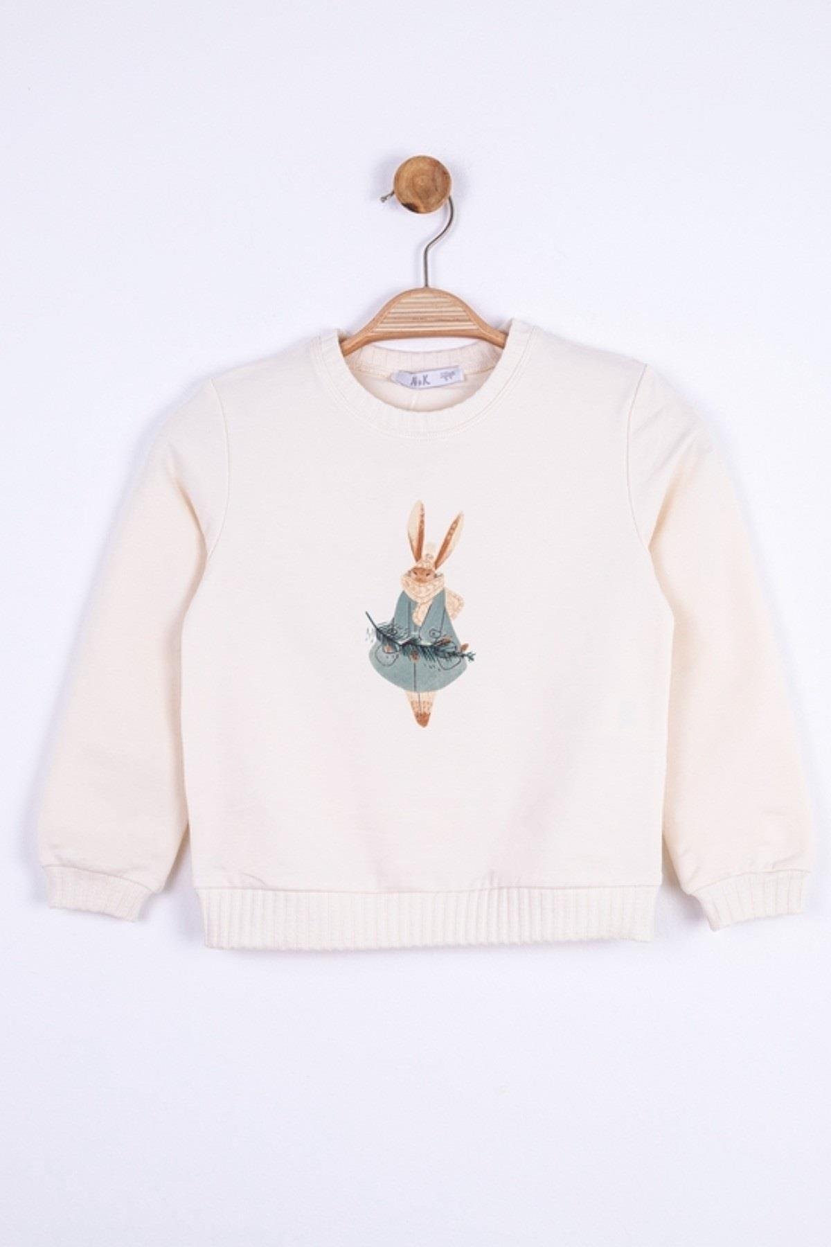 Nk Kız Çocuk Tavşanlı Sweatshirt 4-8 Yaş YEŞİL