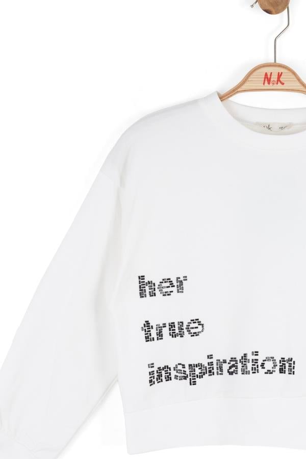 Nk Kız Çocuk True Sweatshirt 8-14 Yaş Ekru