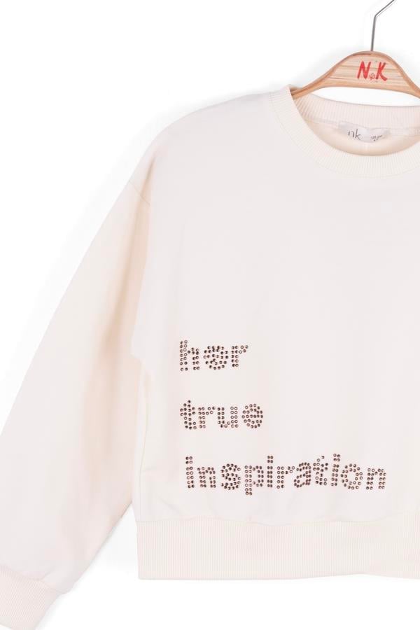Nk Kız Çocuk True Sweatshirt 8-14 Yaş Krem