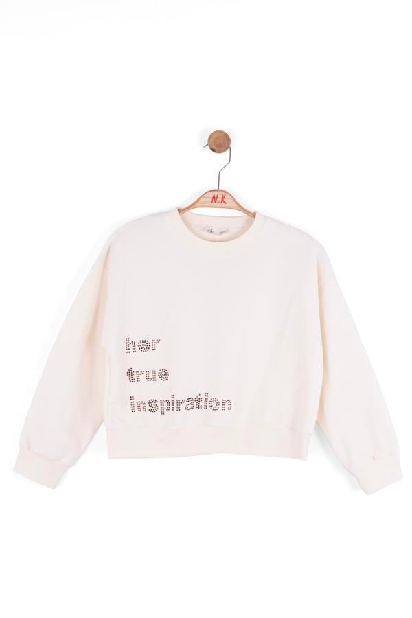 Nk Kız Çocuk True Sweatshirt 8-14 Yaş Krem