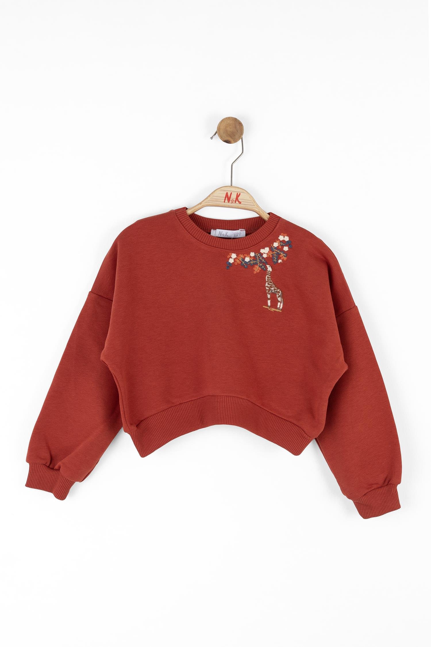 Nk Kız Çocuk Zürafa Sweatshirt 4-8 Yaş KİREMİT