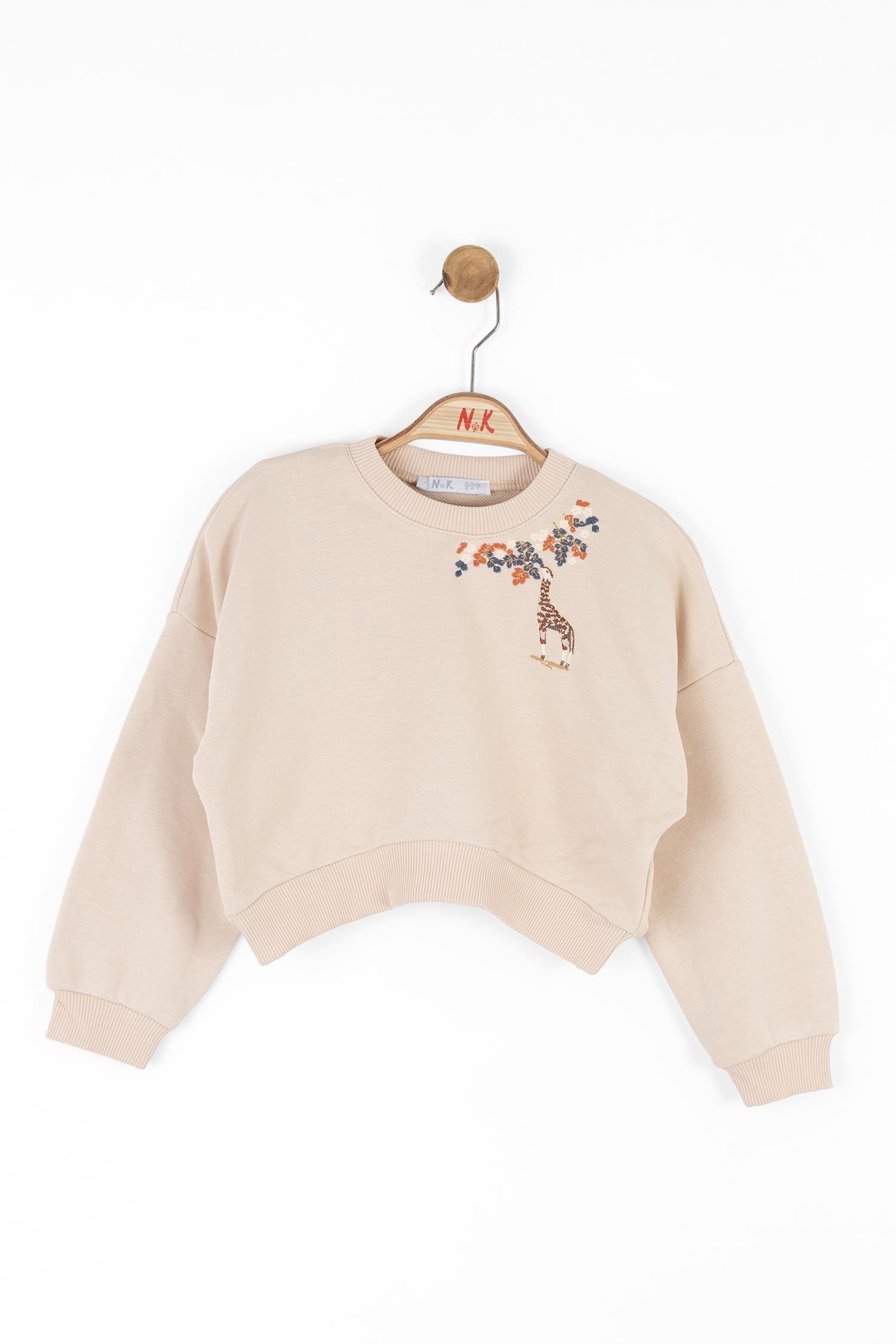 Nk Kız Çocuk Zürafa Sweatshirt 4-8 Yaş KREM