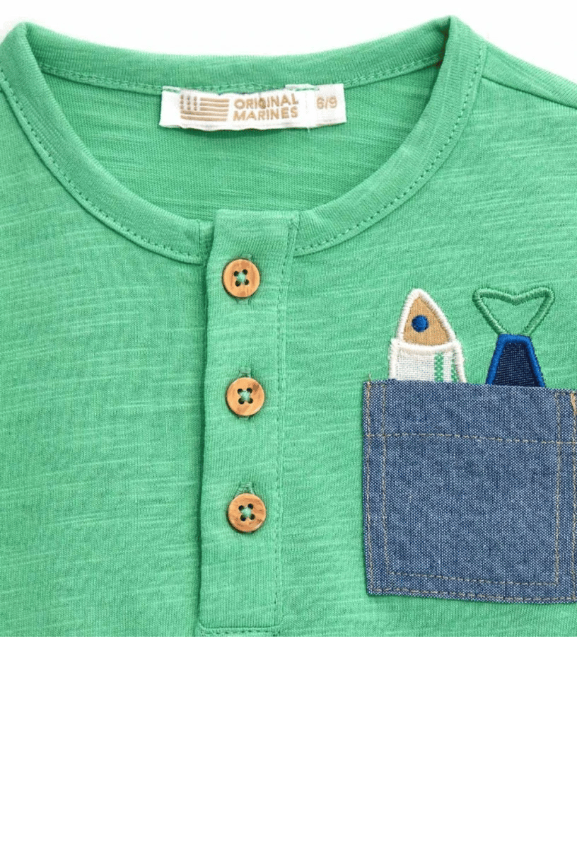 Orginal Marines Erkek Bebek Tshirt 9-24 Ay Yeşil