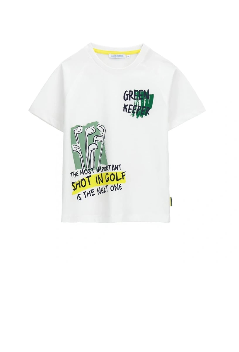 Orginal Marines Erkek Çocuk Baskılı Tshirt 2-9 Yaş Ekru