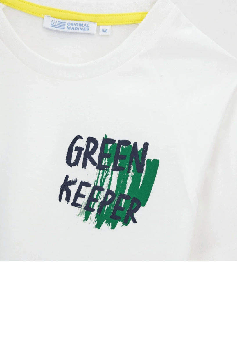 Orginal Marines Erkek Çocuk Baskılı Tshirt 2-9 Yaş Ekru