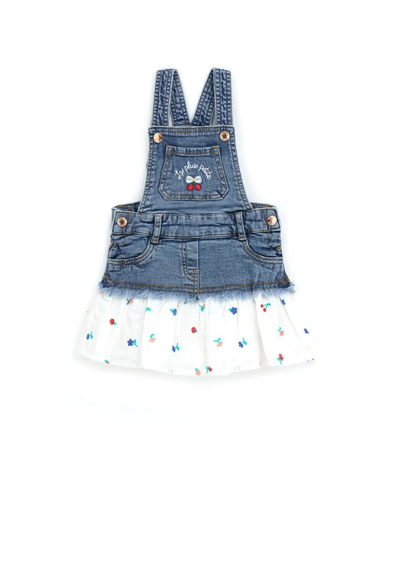 Orginal Marines Kız Bebek Kot Elbise 9-24 Ay Mavi