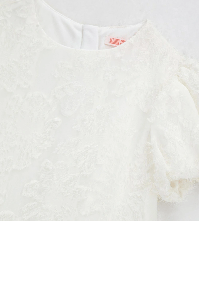 Orginal Marines Kız Çocuk Şık Elbise 3-8 Yaş Ekru