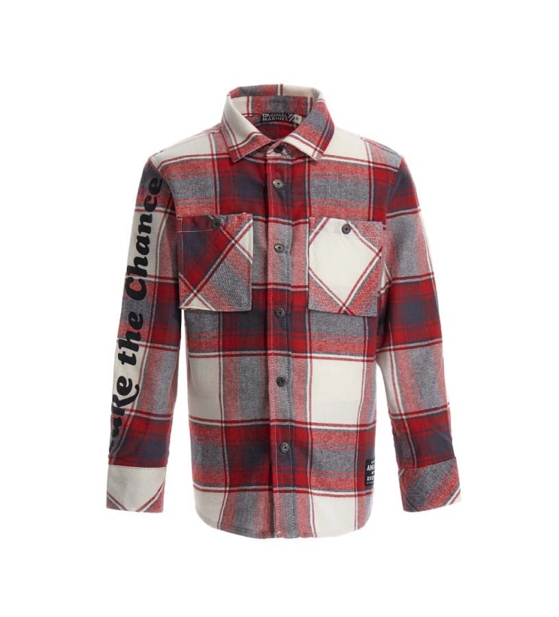 Original Marines Erkek Çocuk Oduncu Gömlek 3-14 Yaş KIRMIZI