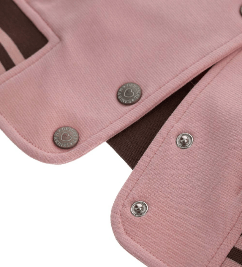 Original Marines Kız Çocuk Kolları Deri Kolej Ceket 5-10 Yaş PEMBE