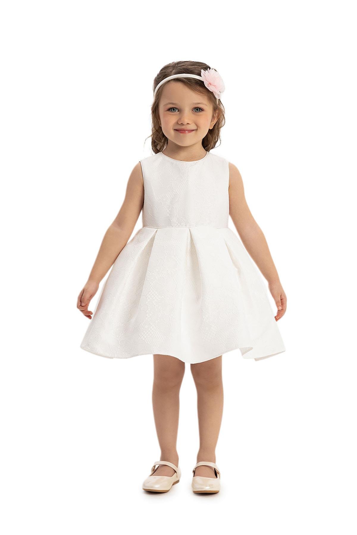 Pamina Kız Bebek Bolerolu Elbise 6-24 Ay Ekru