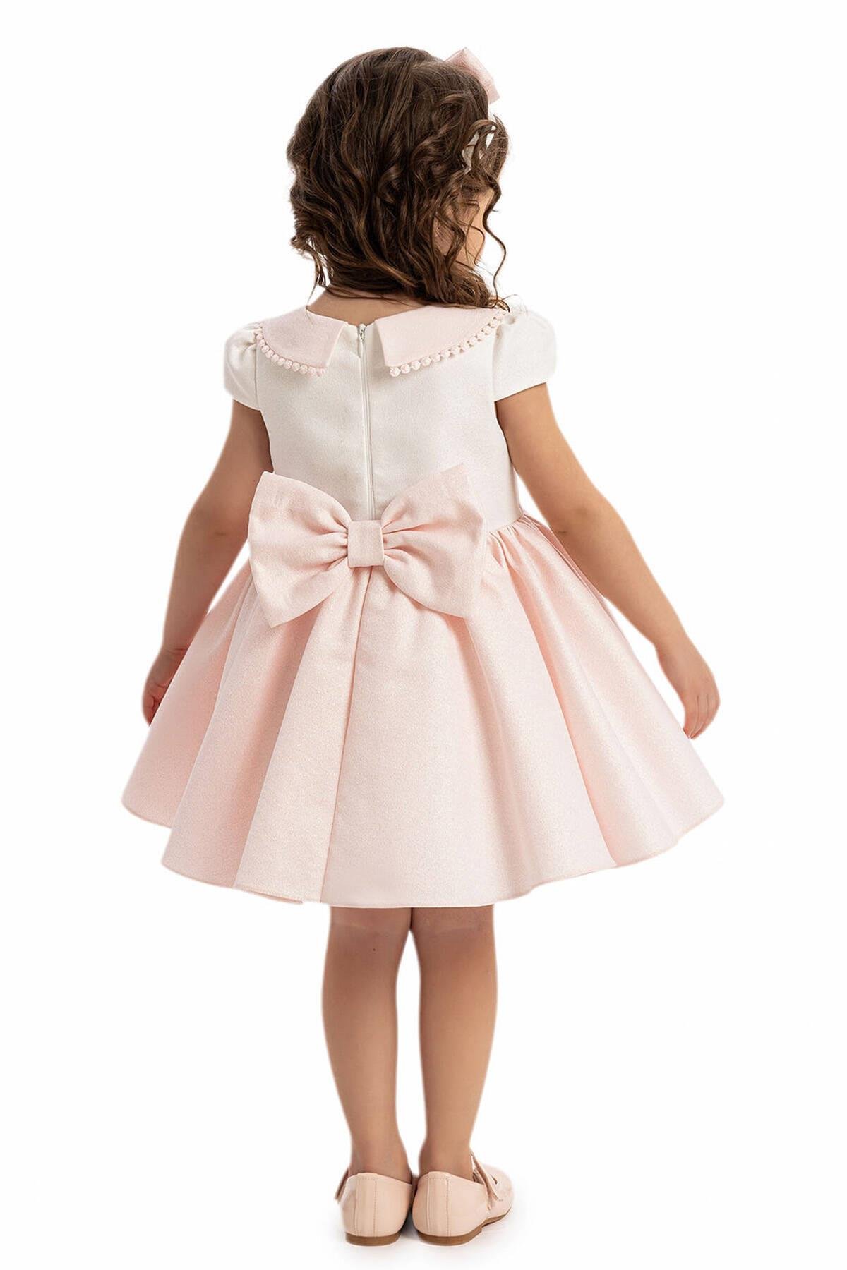 Pamina Kız Bebek Şık Elbise 6-24 Ay Pudra