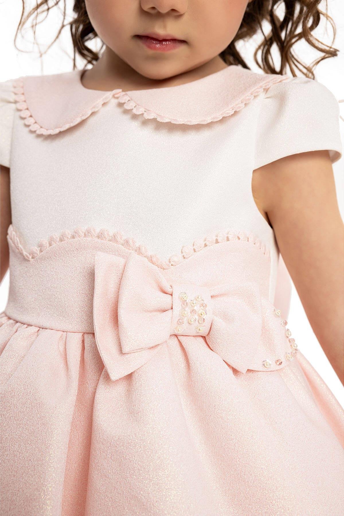 Pamina Kız Bebek Şık Elbise 6-24 Ay Pudra