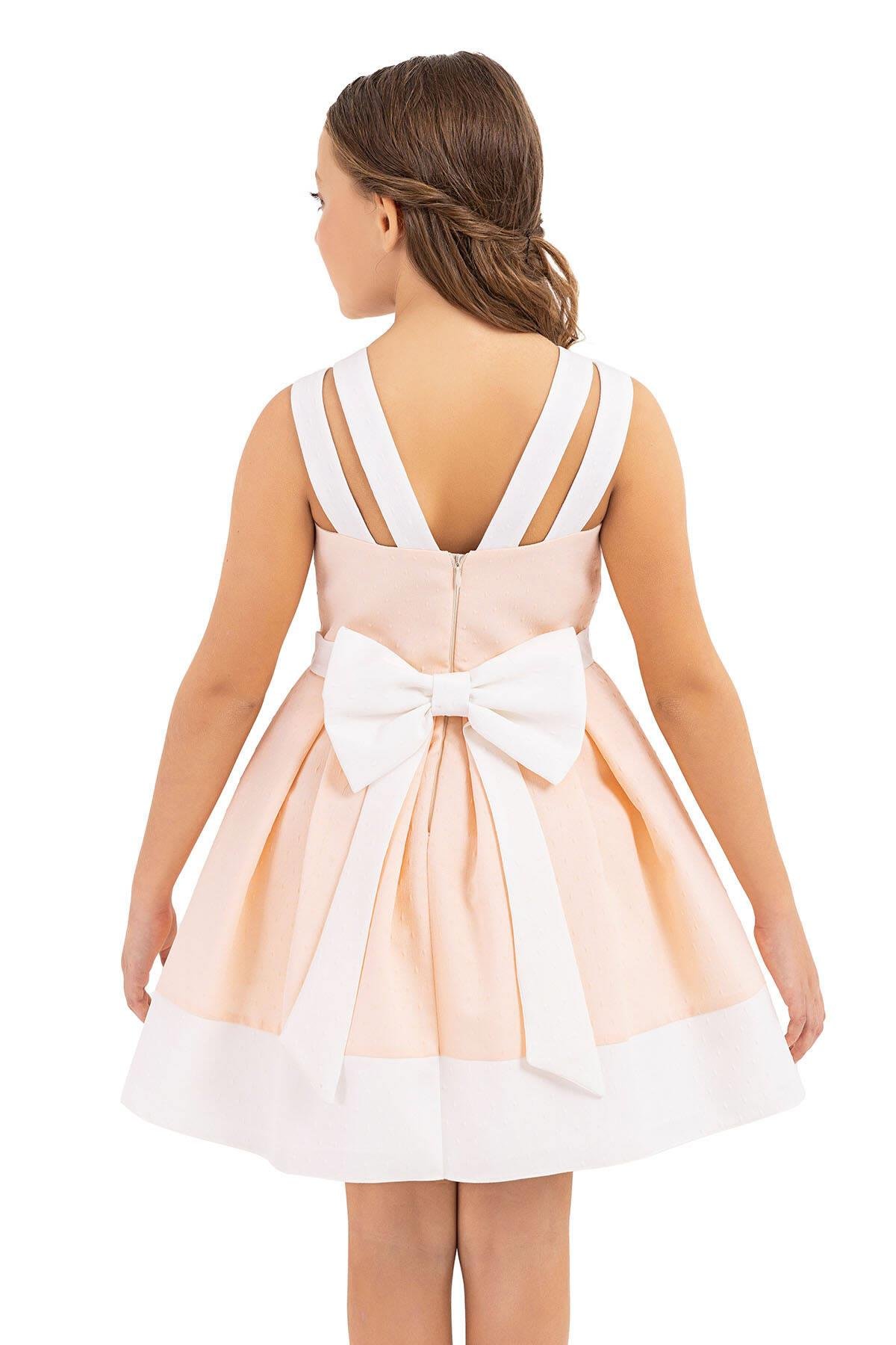 Pamina Kız Çocuk Askılı Elbise 8-12 Yaş Somon