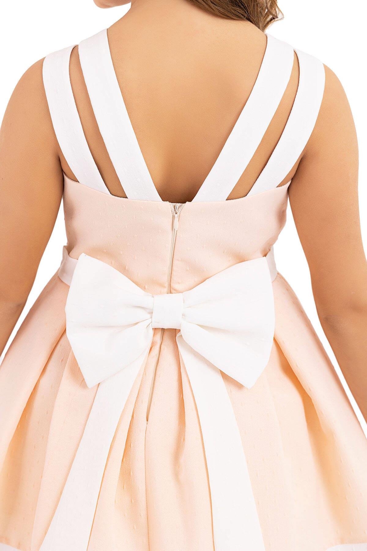 Pamina Kız Çocuk Askılı Elbise 8-12 Yaş Somon