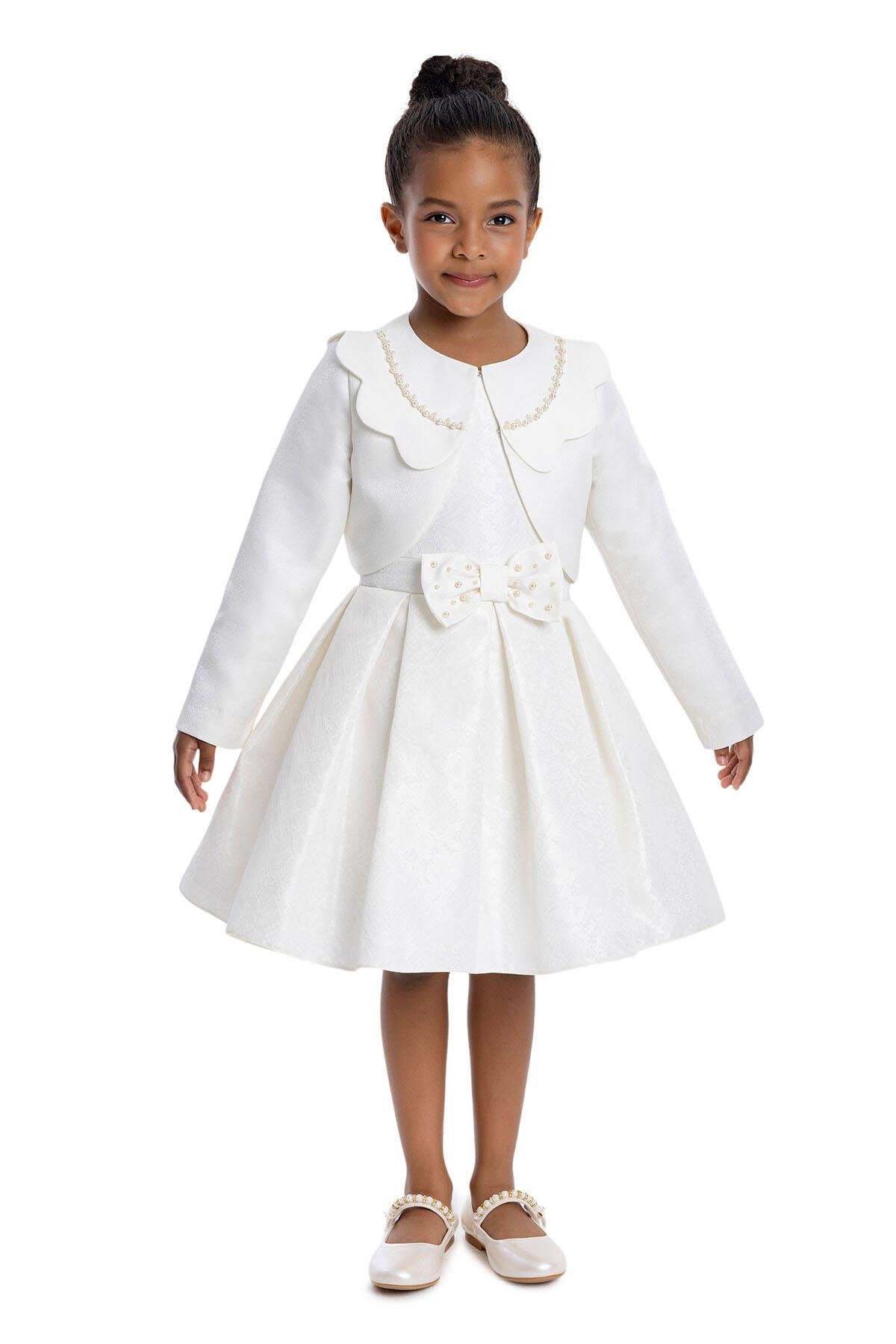 Pamina Kız Çocuk Bolero Elbise 3-7 Yaş Ekru