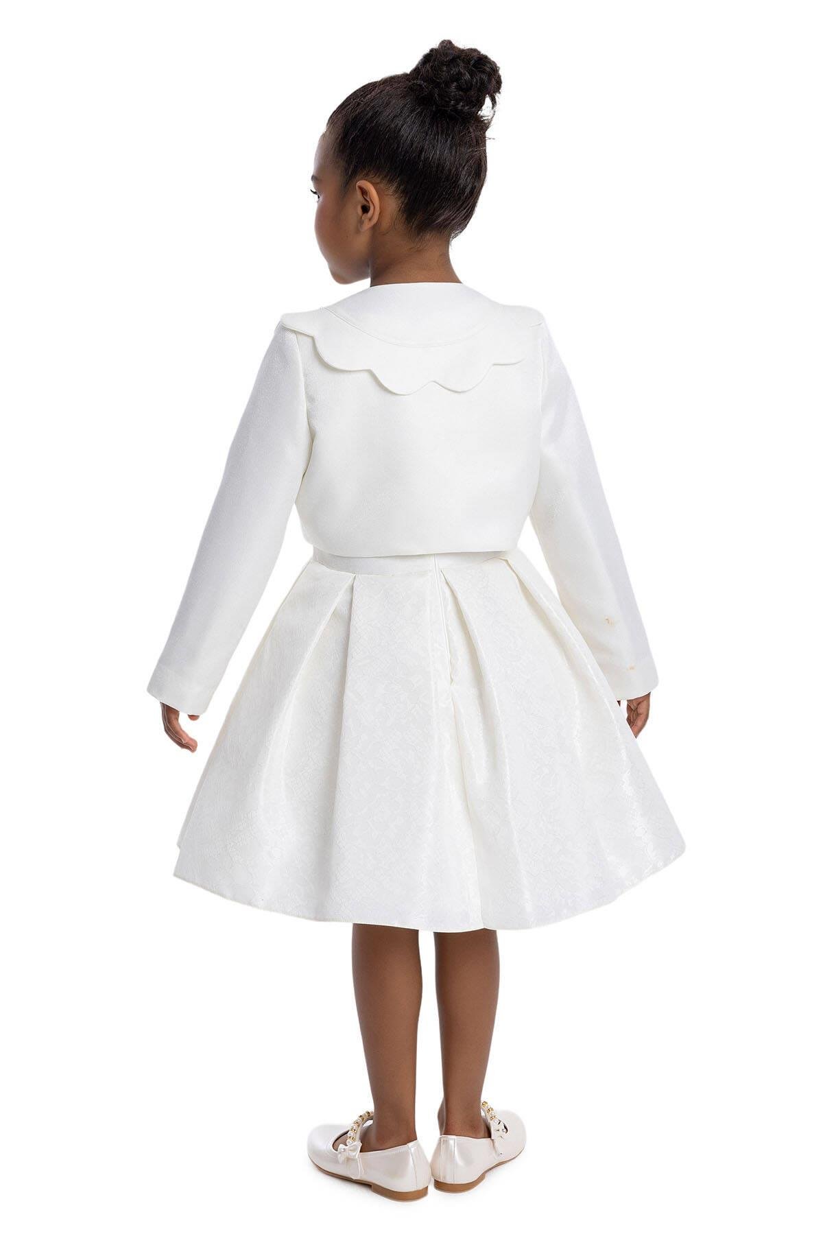 Pamina Kız Çocuk Bolero Elbise 3-7 Yaş Ekru