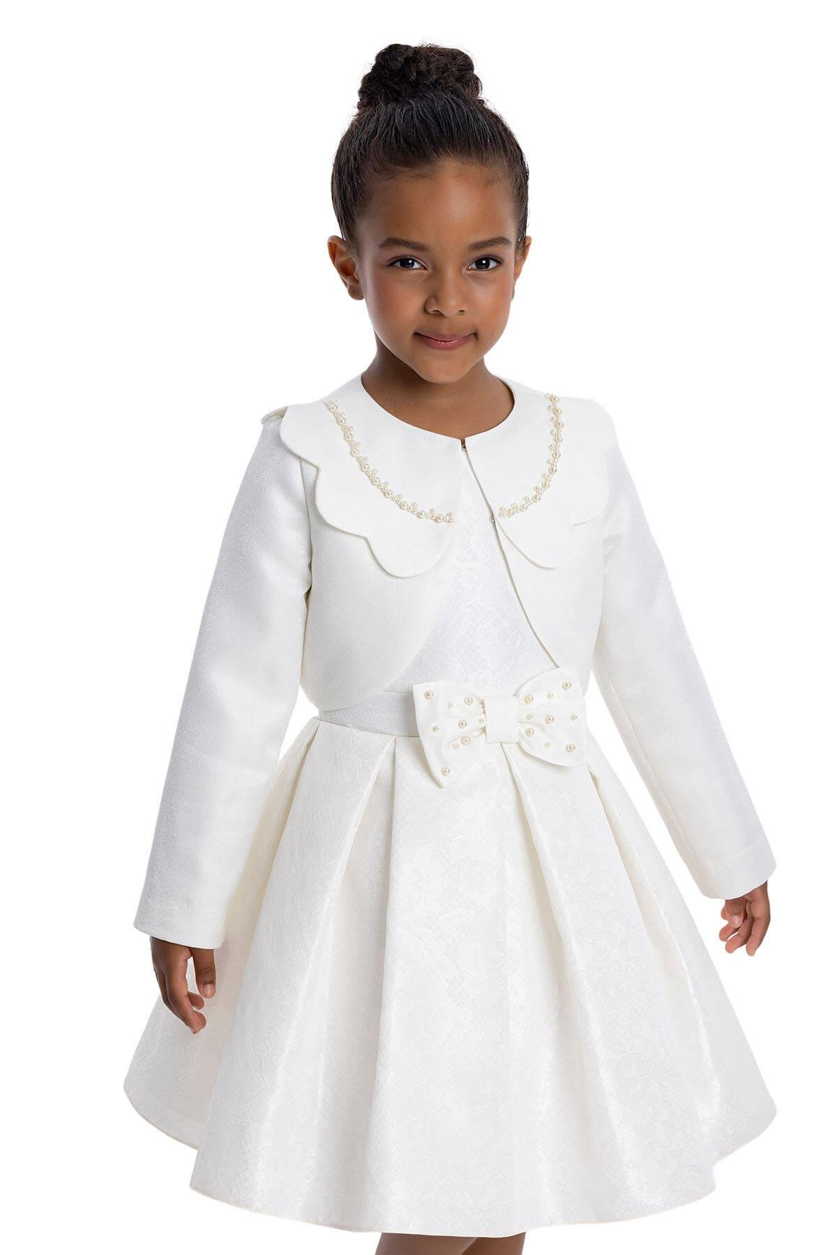 Pamina Kız Çocuk Bolero Elbise 3-7 Yaş Ekru