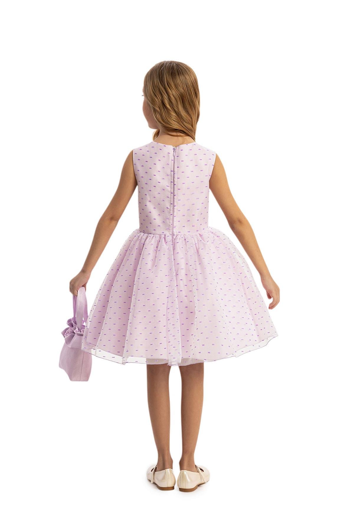 Pamina Kız Çocuk Bolero ve Çanta Elbise 3-7 Yaş Lila