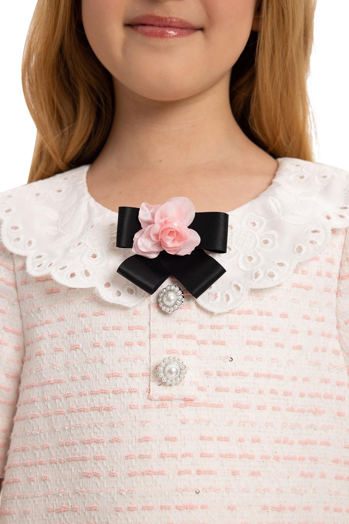 Pamina Kız Çocuk Çantalı Şık Elbise 3-7 Yaş Pembe