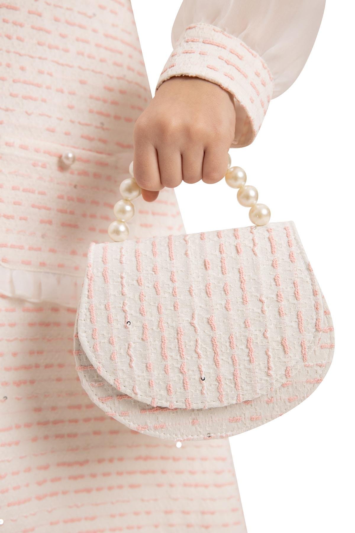 Pamina Kız Çocuk Çantalı Şık Elbise 3-7 Yaş Pembe