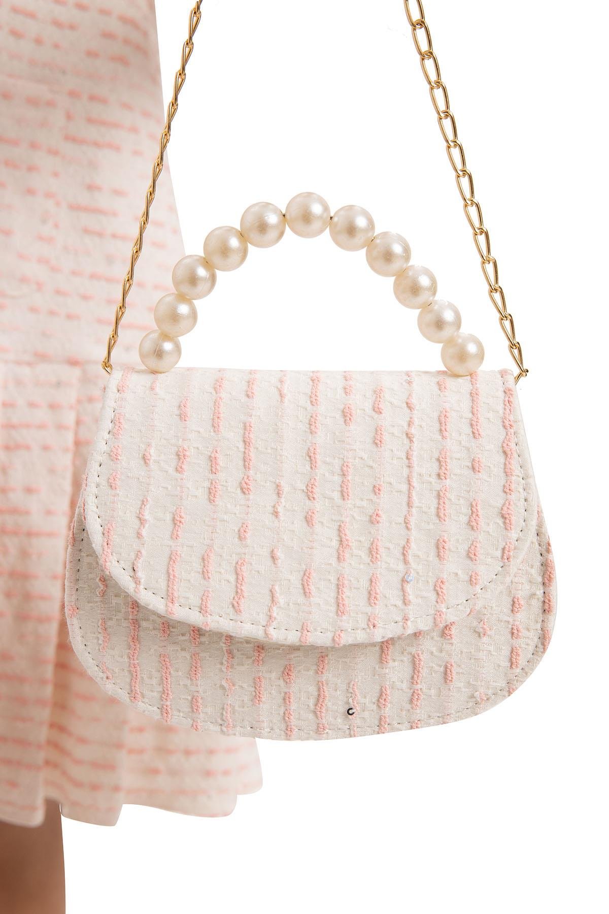 Pamina Kız Çocuk Çantalı Şık Elbise 3-7 Yaş Pembe