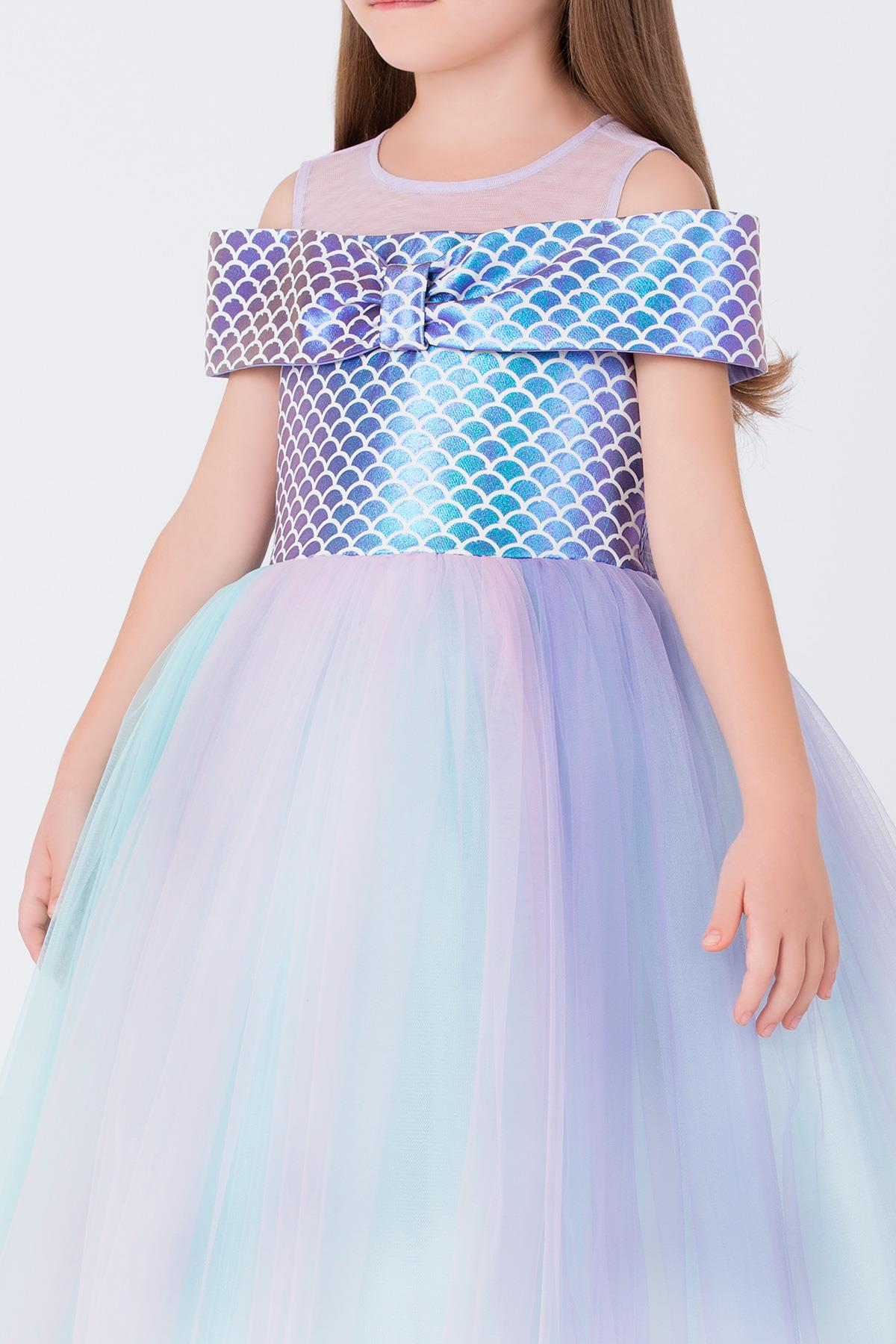 Pamina Kız Çocuk Deniz Kızı Elbise 3-7 Yaş Lila