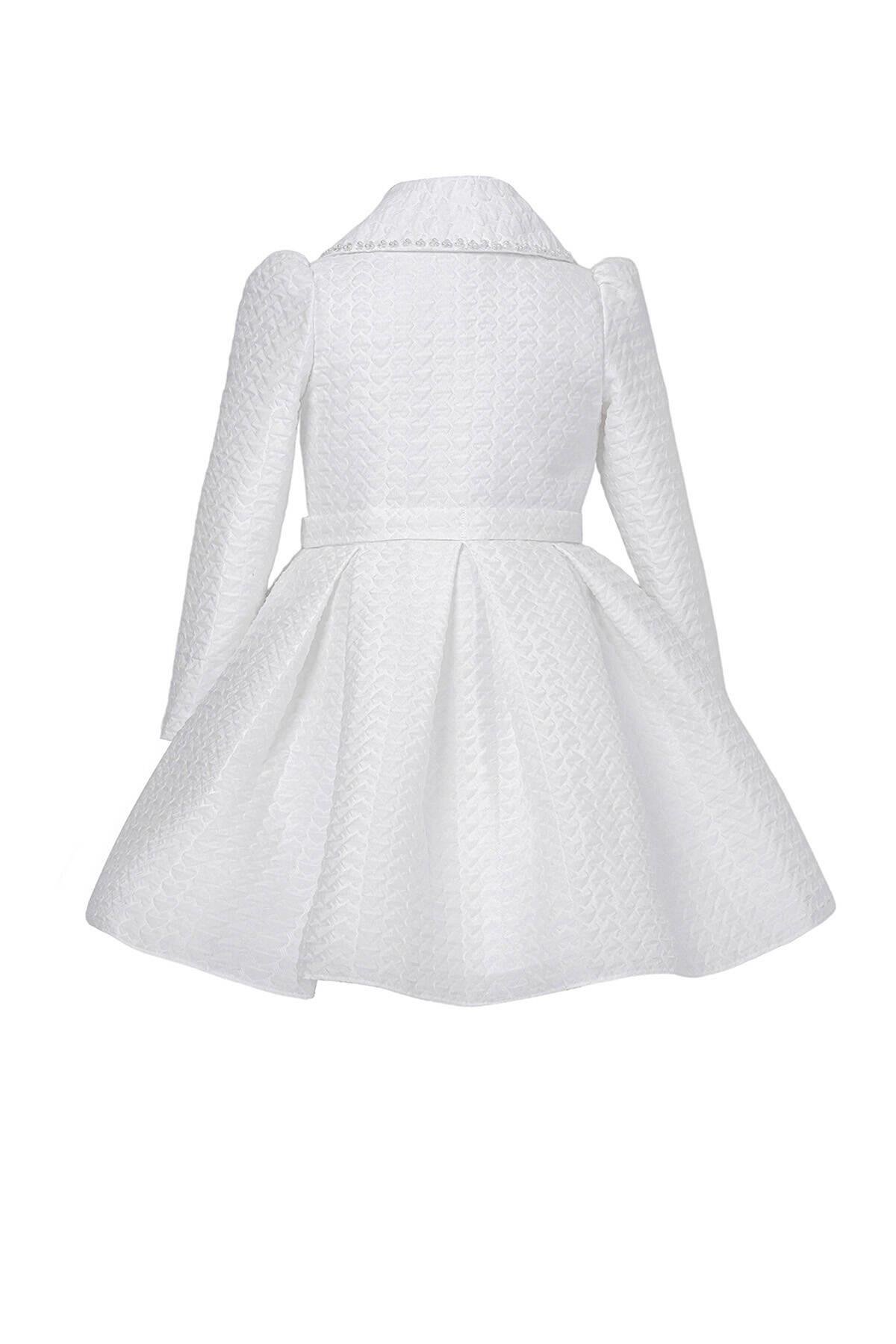 Pamina Kız Çocuk Kaftan Elbise 3-7 Yaş Ekru