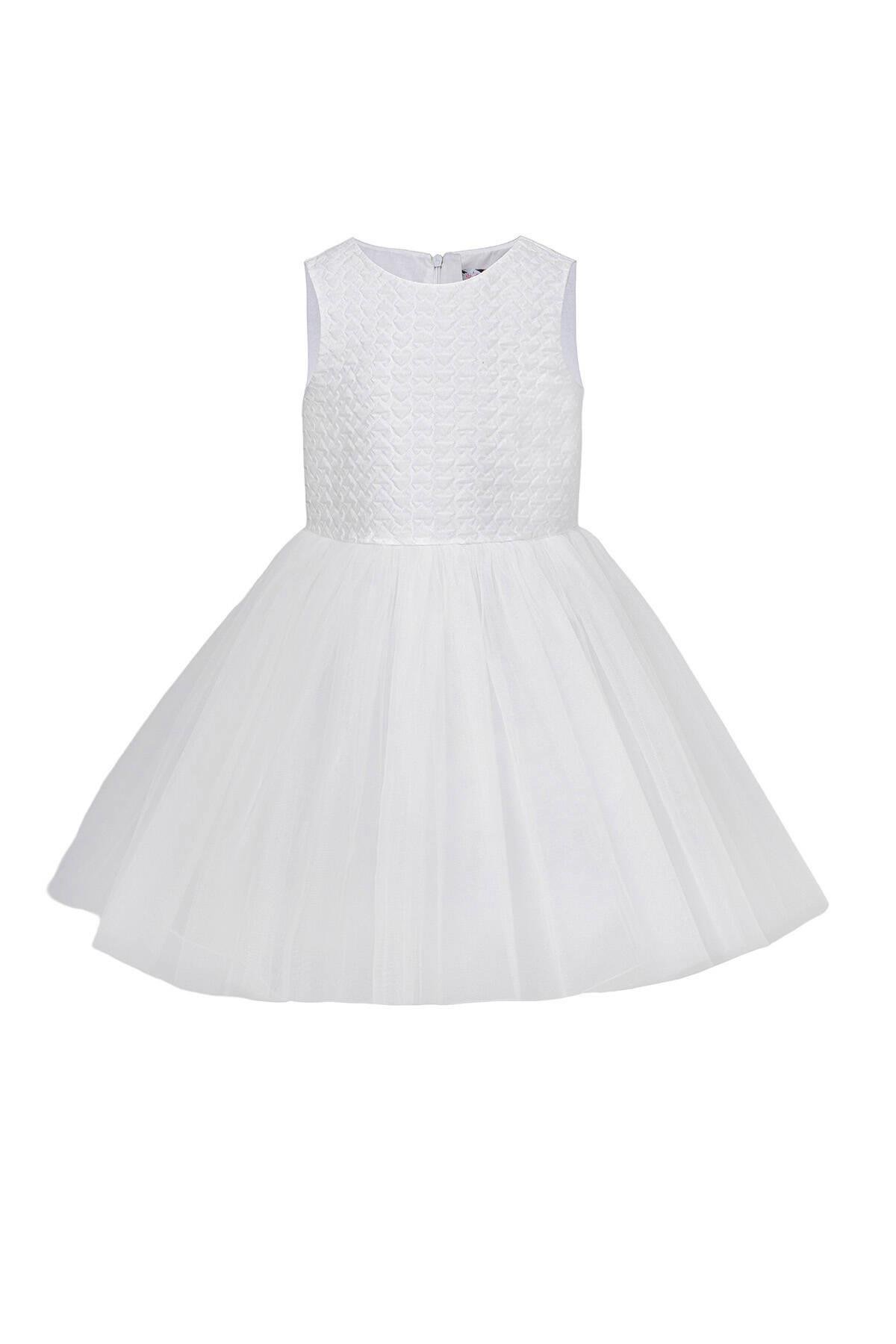 Pamina Kız Çocuk Kaftan Elbise 3-7 Yaş Ekru