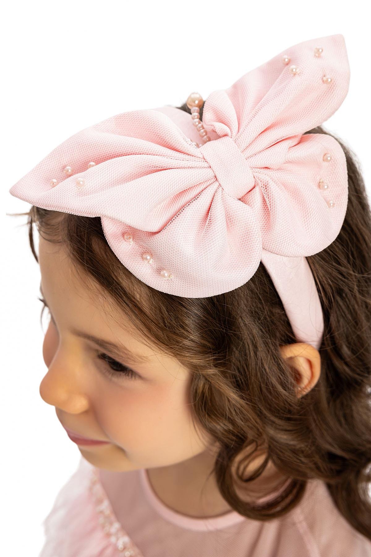 Pamina Kız Çocuk  Kelebek Tül Elbise 3-7 Yaş Pembe