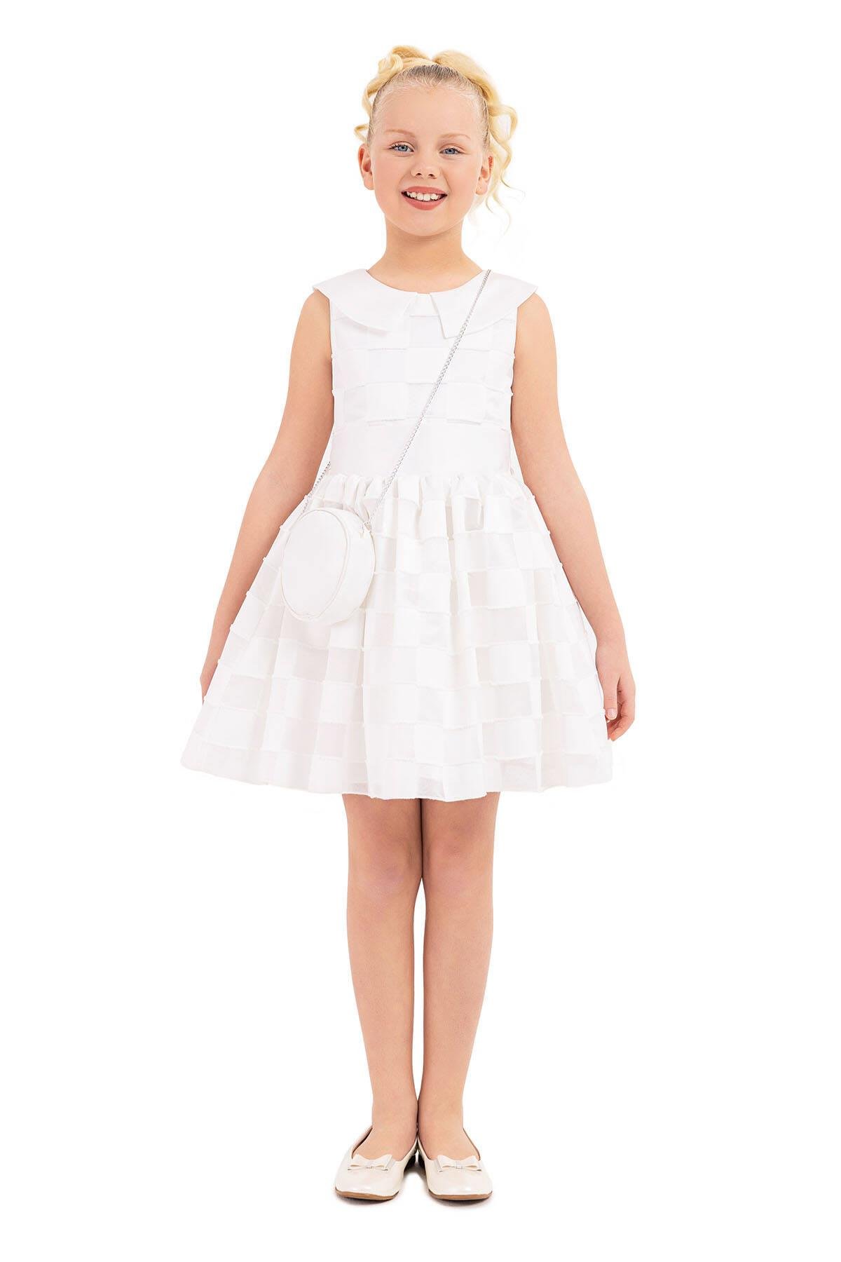 Pamina Kız Çocuk Kolsuz Kesim Elbise 8-12 Yaş Ekru