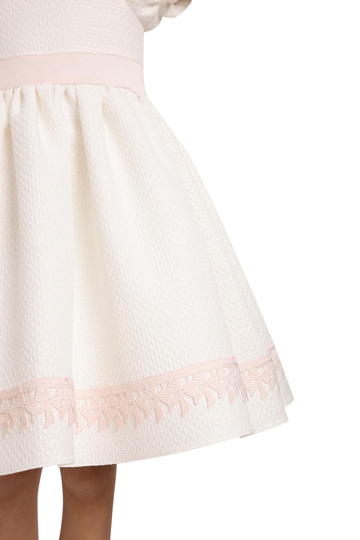 Pamina Kız Çocuk Saç Aksesuarlı Elbise 3-7 Yaş Ekru