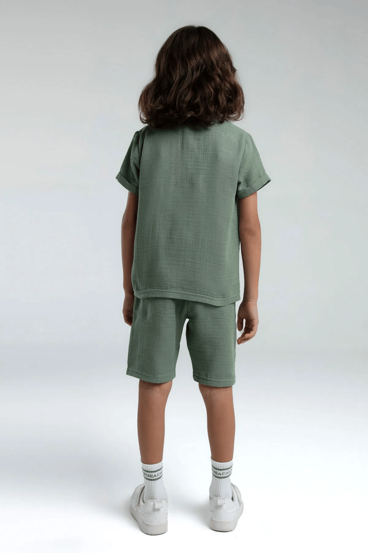 Rolypoly Erkek Çocuk Müslin Şortlu Takım 2-8 Yaş Yeşil