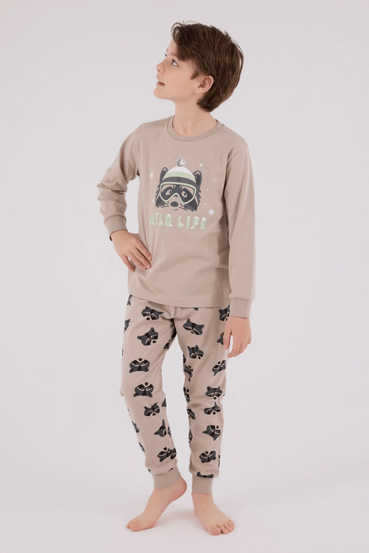 Rolypoly Erkek Çocuk Pijama Takım 2-8 Yaş VİZON