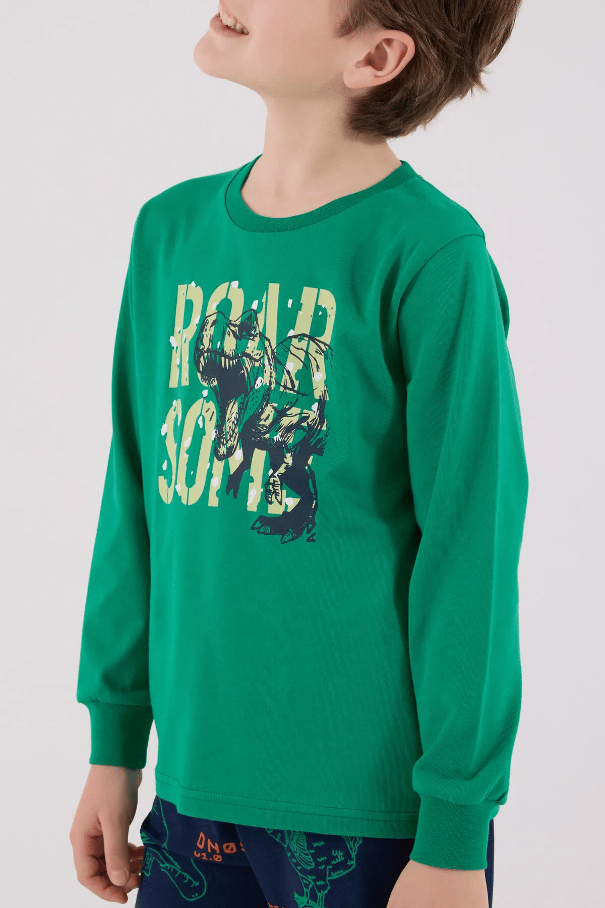 Rolypoly Erkek Çocuk Pijama Takım 2-8 Yaş Yeşil