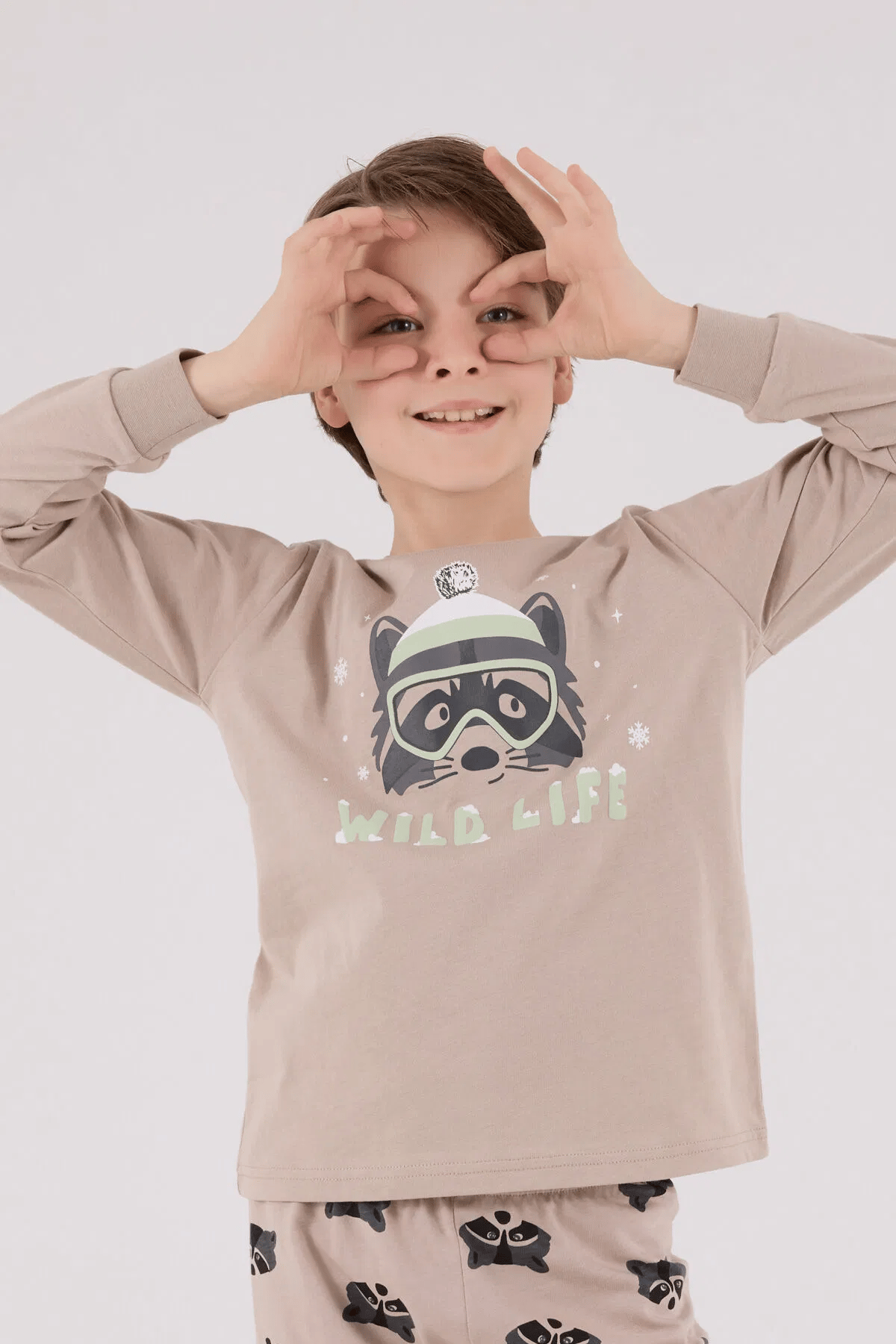 Rolypoly Erkek Çocuk Pijama Takım 2-8 Yaş VİZON