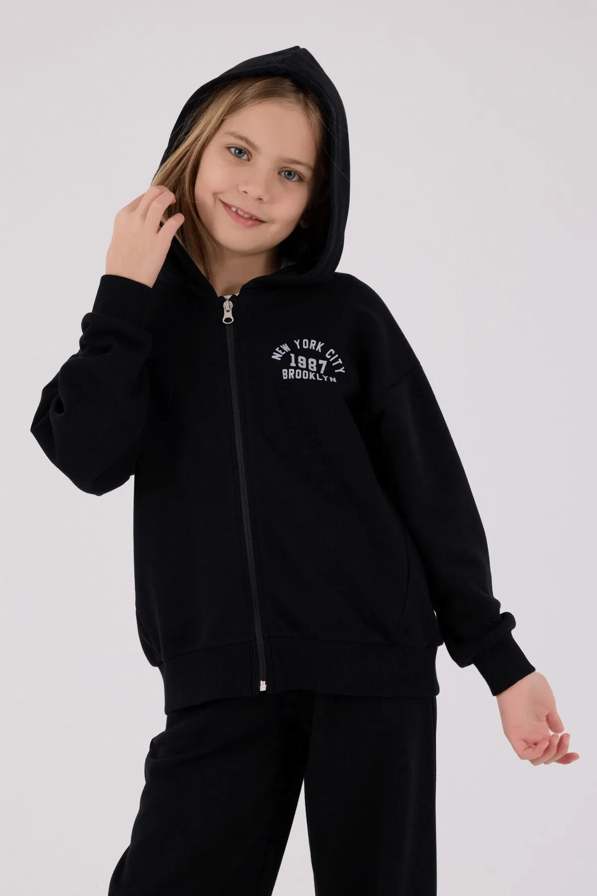 Rolypoly Kız Çocuk Eşofman Takım 9-15 Yaş Siyah