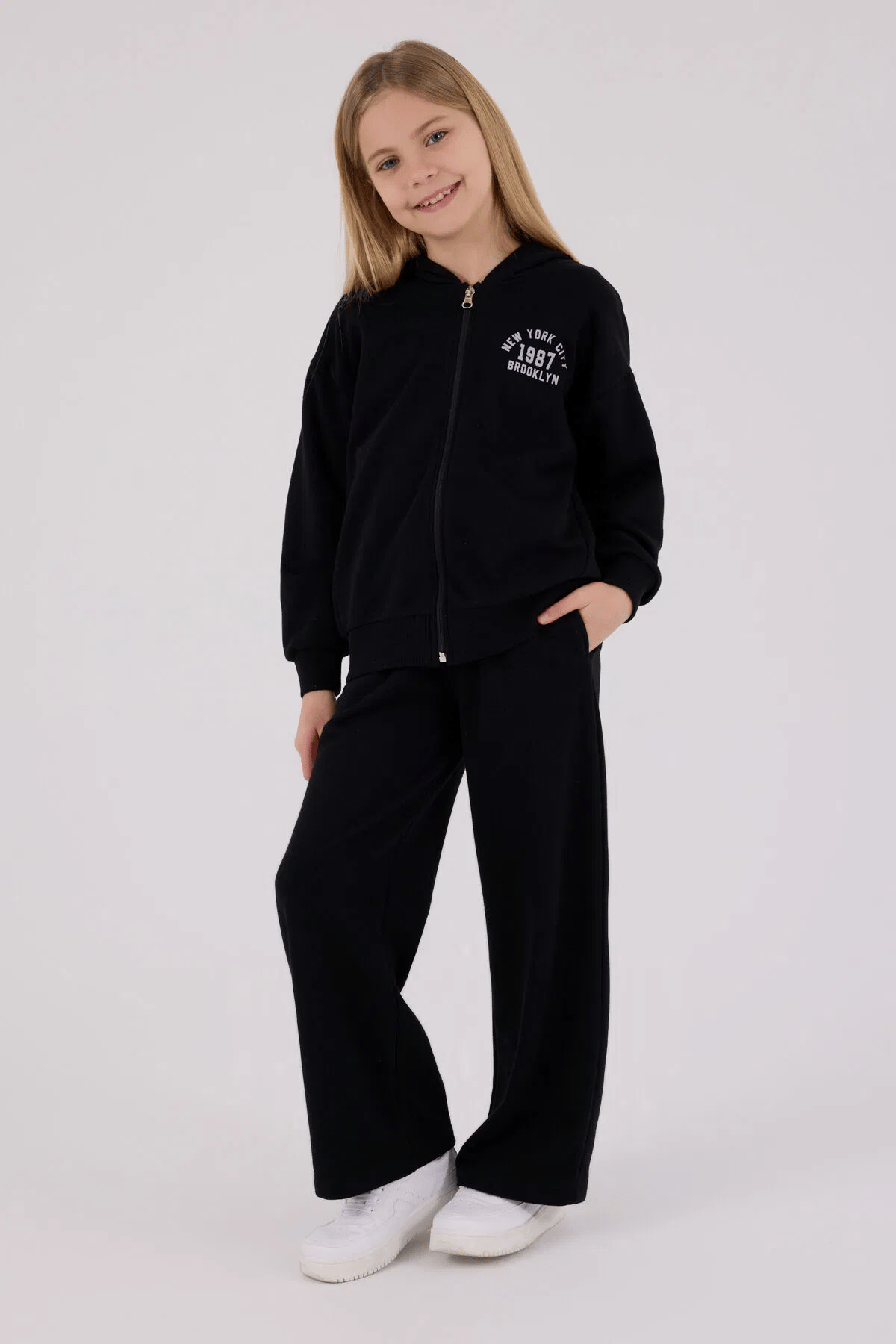 Rolypoly Kız Çocuk Eşofman Takım 9-15 Yaş Siyah