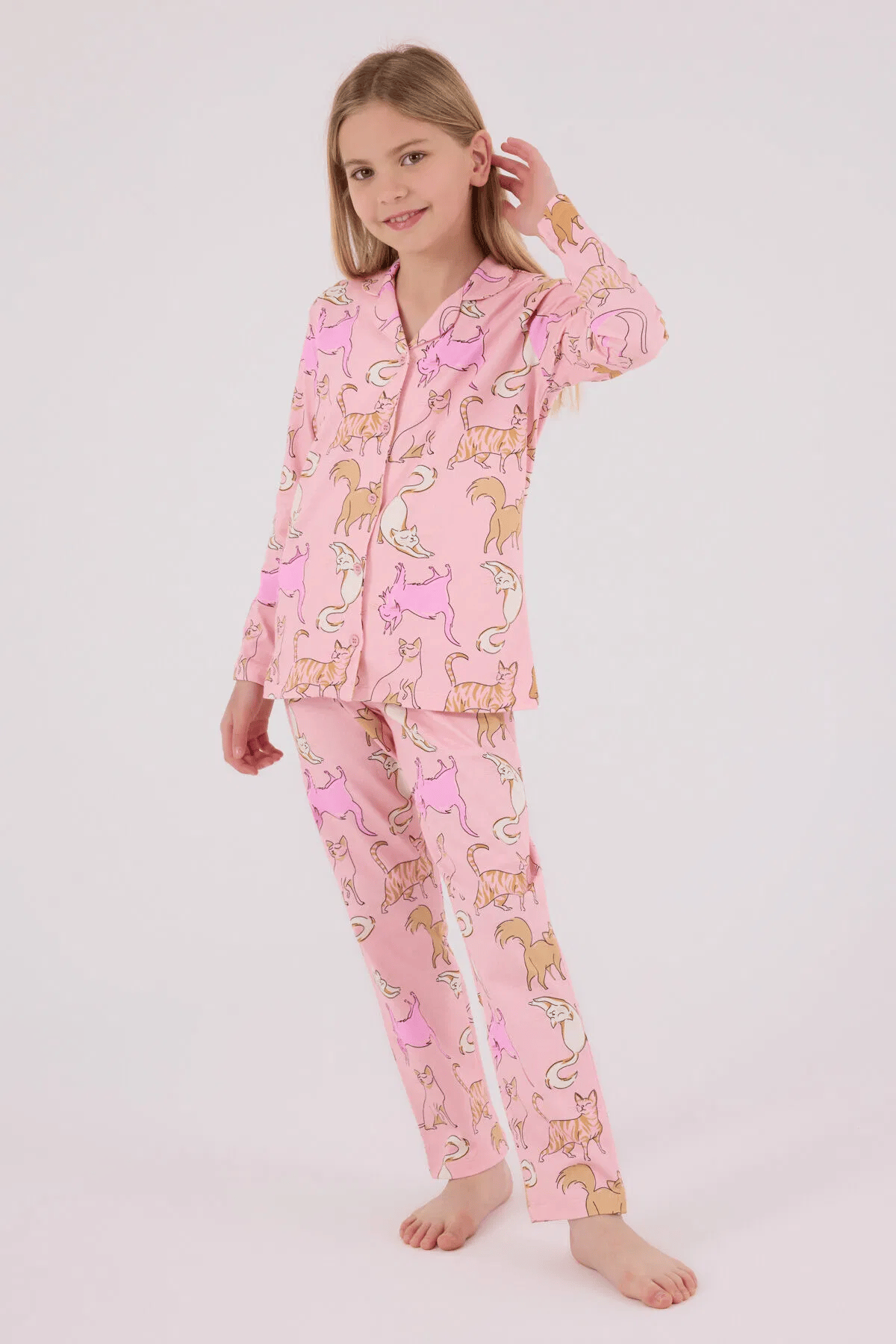 Rolypoly Kız Çocuk Pijama Takım 2-14 Yaş Pembe