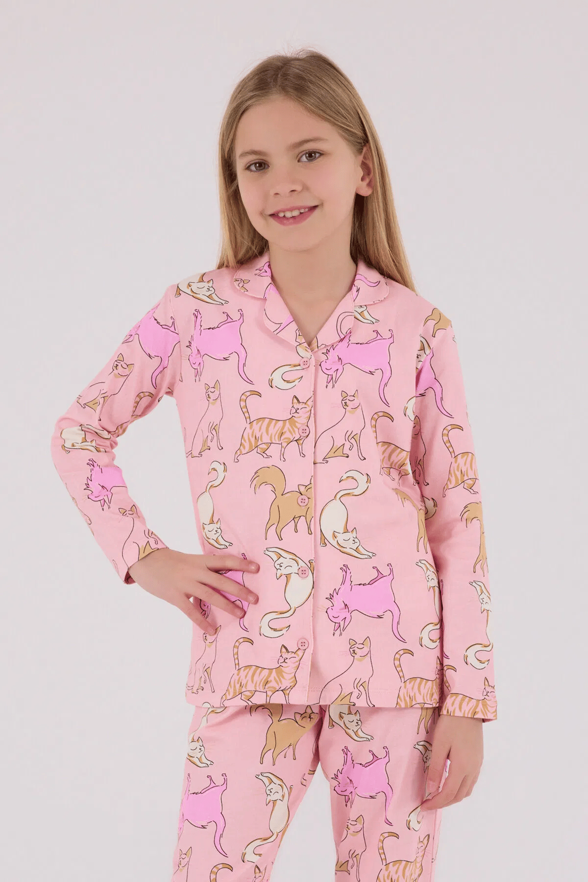 Rolypoly Kız Çocuk Pijama Takım 2-14 Yaş Pembe