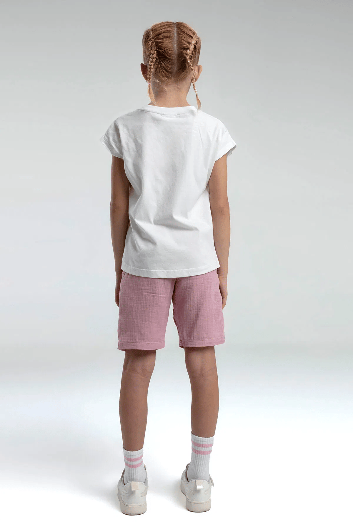 Rolypoly Kız Çocuk Şortlu Takım 2-8 Yaş Beyaz