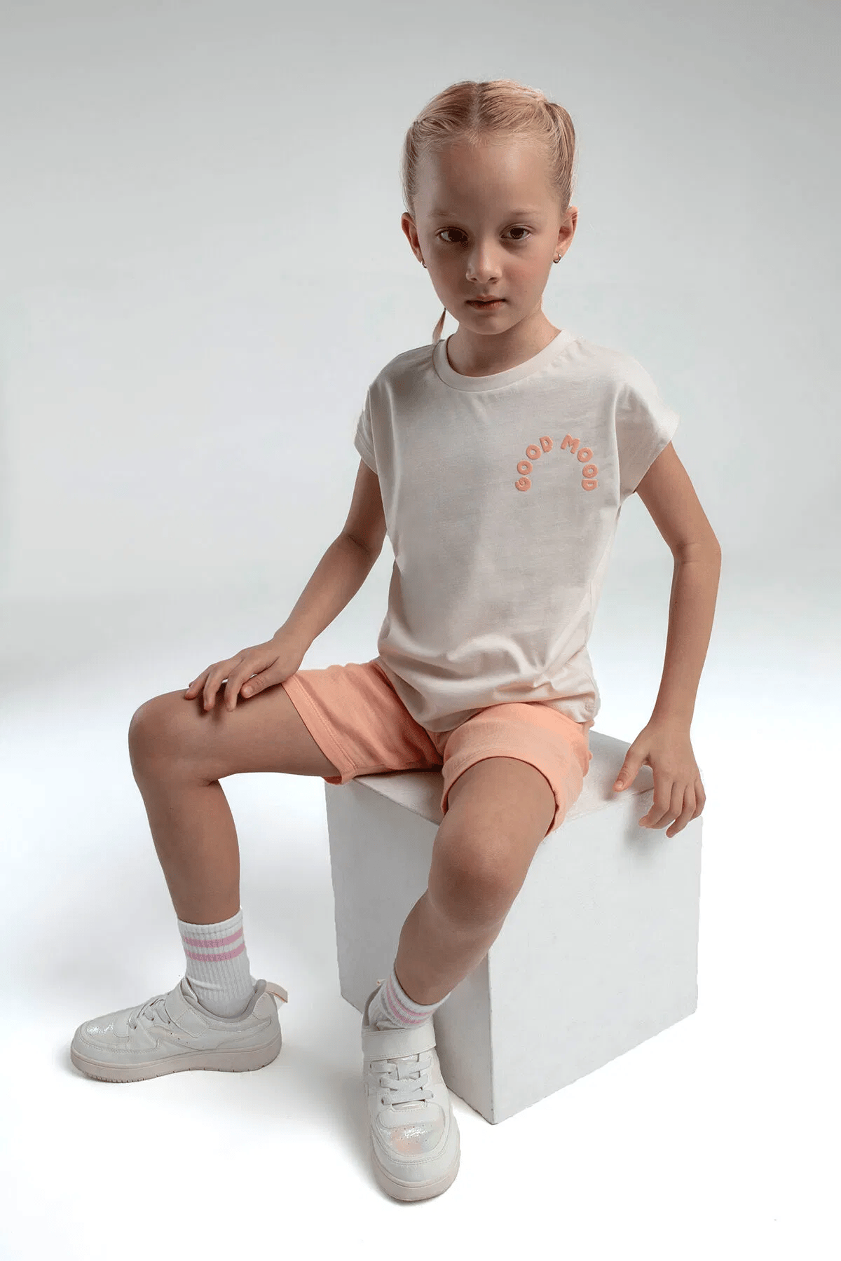 Rolypoly Kız Çocuk Şortlu Takım 2-8 Yaş Bej