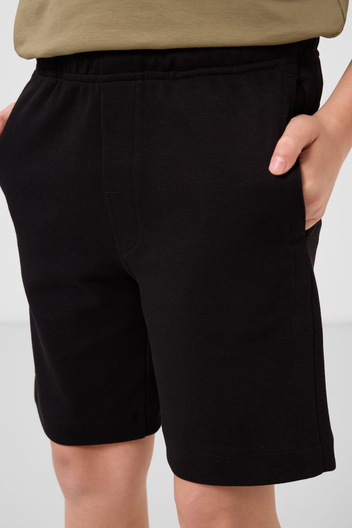 Tommylife Erkek Çocuk Pamuklu Şort 7-15 Yaş Siyah