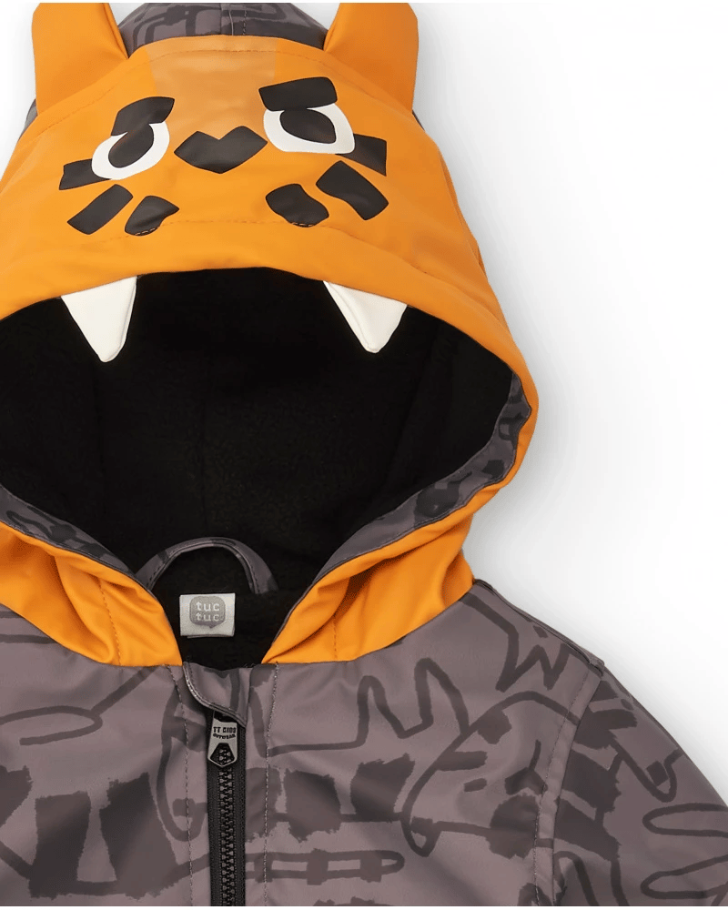 Tuc Tuc Erkek Çocuk Baskılı Yağmurluk 3-6 Yaş Gri